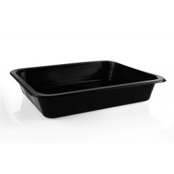 Pojemnik PP 227x178x50mm, czarny, niedzielony, gładki 400 sztuk (8x50 sztuk)