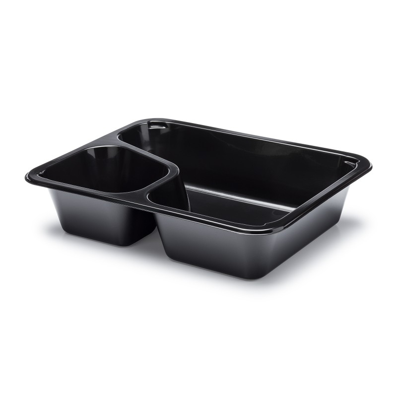 Pojemnik PP 227x178x50mm, czarny, dwudzielny_COLT, gładki 400 sztuk (8x50 sztuk)