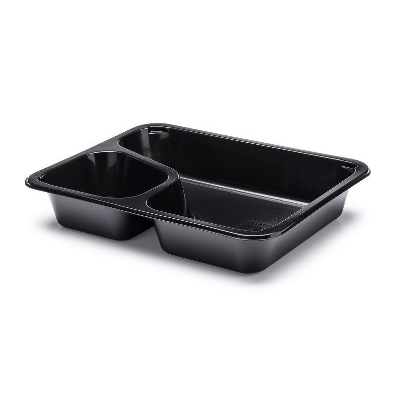 Pojemnik PP 227x178x40mm, czarny, dwudzielny_COLT, gładki 400 sztuk (8x50 sztuk)