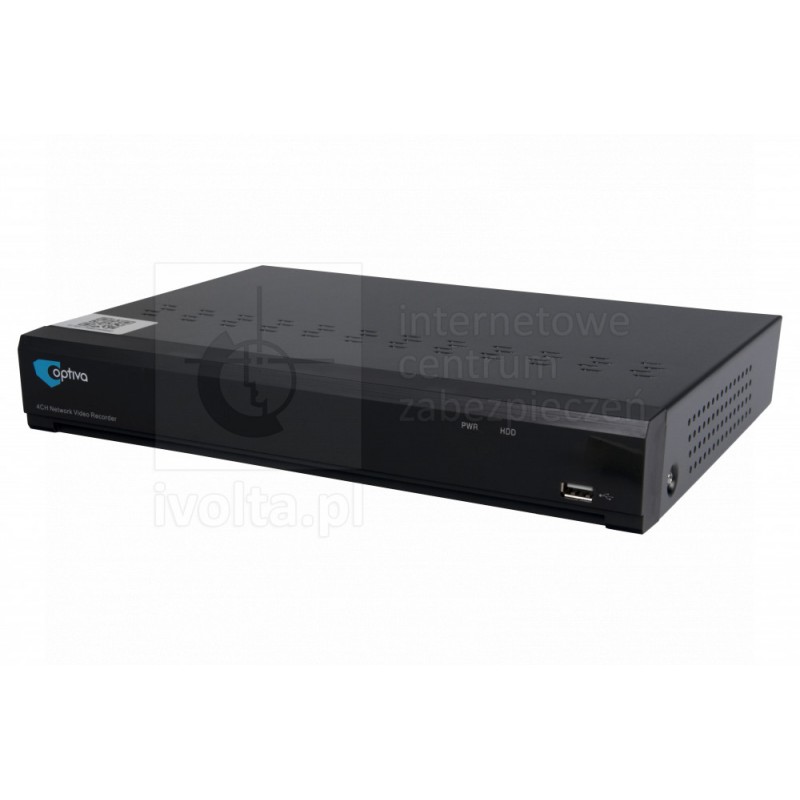 Rejestrator DVR 5w1 H.265 OPTIVA, 8Mpix, 4x HD/IP + 2x IP, VGA/HDMI 4K, 1x8TB, P2P VOBDVR2204 OPTIVA2B